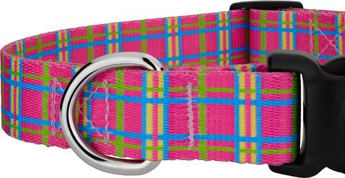 Show full view: Country Brook Design Deluxe Plaid Dog Collar, Pink, XX-Small slide 5 of 5