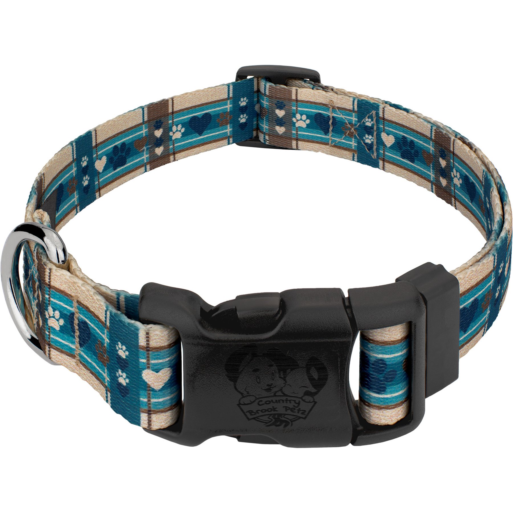 Country Brook Design Deluxe Puppy Picnic Dog Collar, Small