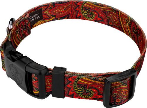 Show full view: Country Brook Design Deluxe Paisley Dog Collar, Red, Large slide 3 of 5