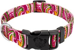 Country Brook Design Deluxe Paisley Dog Collar, Pink, X-Small