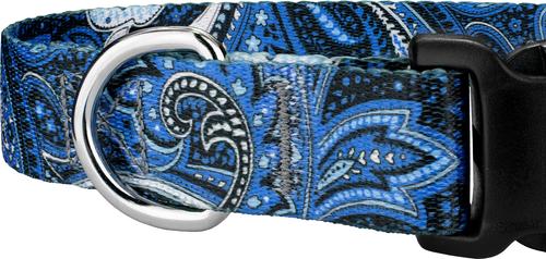 Show full view: Country Brook Design Deluxe Paisley Dog Collar, Blue, Large slide 5 of 5