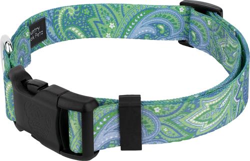 Show full view: Country Brook Design Deluxe Paisley Dog Collar, Green, XX-Small slide 3 of 5