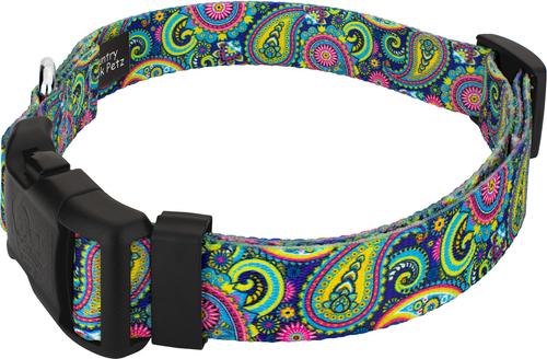 Show full view: Country Brook Design Deluxe Paisley Dog Collar, Yellow, Large slide 4 of 6