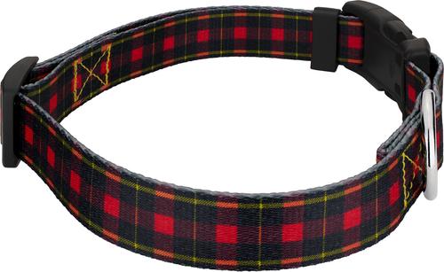 Show full view: Country Brook Design Deluxe Plaid Dog Collar, Red, X-Small slide 5 of 6