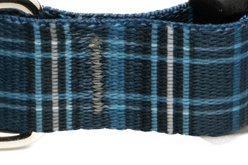 Country Brook Design Deluxe Plaid Dog Collar, Blue, Medium slide 2 of 5