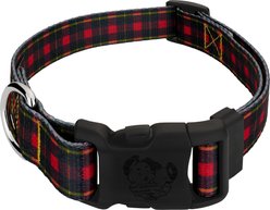 Country Brook Design Deluxe Plaid Dog Collar, Red, X-Small