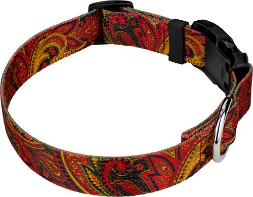Show full view: Country Brook Design Deluxe Paisley Dog Collar, Red, Large slide 4 of 5