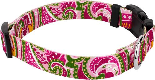 Show full view: Country Brook Design Deluxe Paisley Dog Collar, Pink, X-Small slide 6 of 7