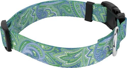 Show full view: Country Brook Design Deluxe Paisley Dog Collar, Green, XX-Small slide 4 of 5