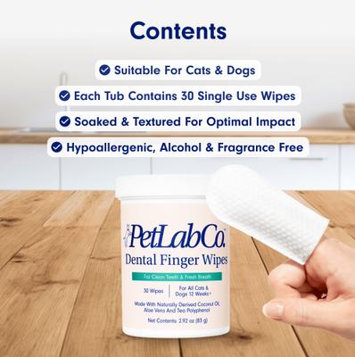 Show full view: PetLab Co. Dental Finger Wipes for Dogs, 30 count slide 8 of 9