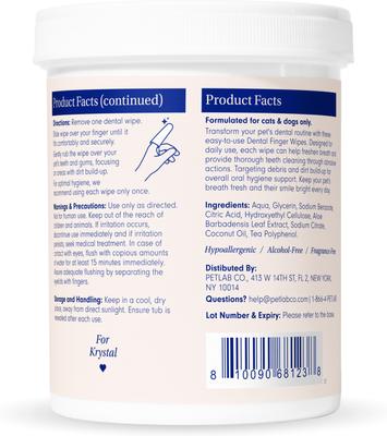 Show full view: PetLab Co. Dental Finger Wipes for Dogs, 30 count slide 9 of 9