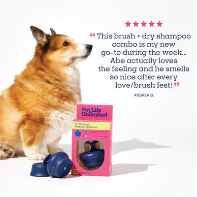 Show full view: Pet Life Unlimited Dry Shampoo Refillable Applicator for Dogs, Blue slide 5 of 12