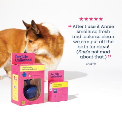 Show full view: Pet Life Unlimited Dry Shampoo Powder Refills for Dogs, Vanilla Ginger, 3 count slide 5 of 11