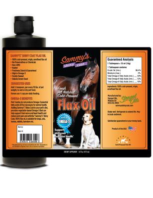 Show full view: Sammy's Shiny Coat Flaxseed Oil Liquid Supplement for Dogs & Cats, 16-fl oz bottle slide 3 of 4