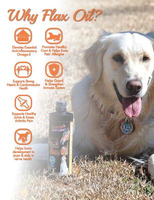 Show full view: Sammy's Shiny Coat Flaxseed Oil Liquid Supplement for Dogs & Cats, 32-fl oz bottle slide 4 of 4