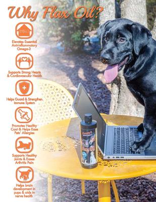 Show full view: Sammy's Shiny Coat Flaxseed Oil Liquid Supplement for Dogs & Cats, 16-fl oz bottle slide 4 of 4