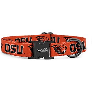ShopInstaPets NCAA Polyester Standard Dog Collar, X-Small: 8 to 12-in neck, 1/2-in wide, Oregon State Beavers