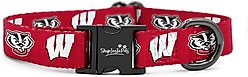ShopInstaPets Wisconsion Badgers Adjustable Dog Collar, Medium: 19-in neck, 3/4-in wide