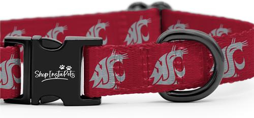 Show full view: ShopInstaPets Washington State Cougar Adjustable Dog Collar, Large: 22-in neck, 1-in wide slide 4 of 5