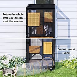 TIMHAKA Catio Outdoor Playpen Cat House, Black slide 2 of 8
