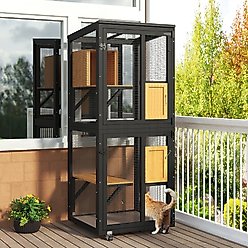 TIMHAKA Catio Outdoor Playpen Cat House, Black