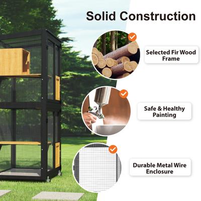 Show full view: TIMHAKA Catio Outdoor Playpen Cat House, Black slide 7 of 9