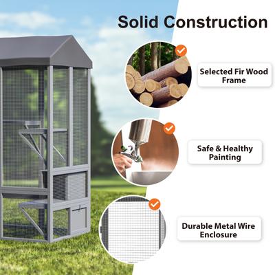 Show full view: TIMHAKA Catio Outdoor Cat Enclosure, Grey slide 7 of 7