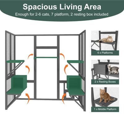 Show full view: TIMHAKA Catio Outdoor Cat Enclosure, Grey slide 2 of 7