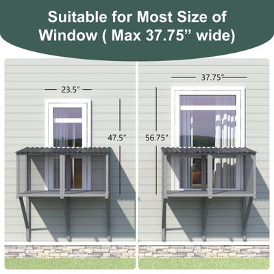 Show full view: TIMHAKA Cat Window Perch, Grey slide 2 of 7