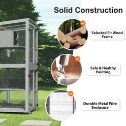 TIMHAKA 4 Tier Catio Outdoor Cat House with Wheels, Grey slide 2 of 8