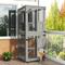 Show in main carousel: TIMHAKA 4 Tier Catio Outdoor Cat House with Wheels, Grey slide 1 of 9