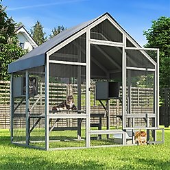TIMHAKA Weatherproof Catio Outdoor Cat House, Grey slide 1 of 7