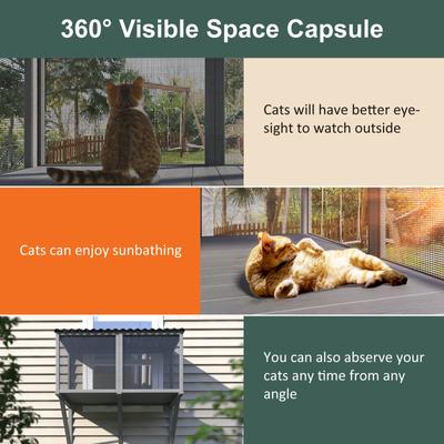 Show full view: TIMHAKA Mosquito Proof Cat Window Perch, Grey slide 7 of 7