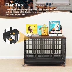 TIMHAKA Heavy Duty Dog Crate, Black, 48 inch slide 2 of 8