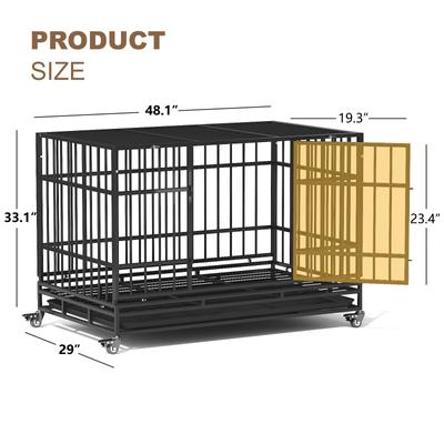 Show full view: TIMHAKA Heavy Duty Dog Crate, Black, 48 inch slide 2 of 8