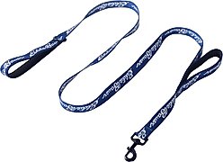 Eddie Bauer Flat Reflective Dog Leash with Assist Handle, 6-ft long, 1-in wide, Blue