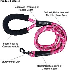 Eddie Bauer Round Braided Rope Dog Leash with Foam Handle, 6-ft long, 1/2-in wide, Pink slide 2 of 2