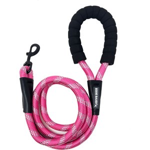 Eddie Bauer Round Braided Rope Dog Leash with Foam Handle, 6-ft long, 1/2-in wide, Pink