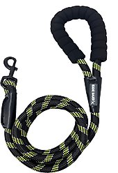 Eddie Bauer Round Braided Rope Dog Leash with Foam Handle, 6-ft long, 1/2-in wide, Black