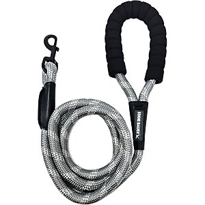 Eddie Bauer Round Braided Rope Dog Leash with Foam Handle, 6-ft long, 1/2-in wide, White