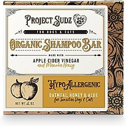 Project Sudz HypoAllergenic Oatmeal & Honey Dog Shampoo Bar, 4-oz box