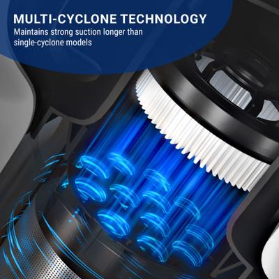 Show full view: Tineco GO Pet Pro Cordless Stick Vacuum with Zero Tangle Brush Technology, Grey/Powder Blue slide 6 of 10