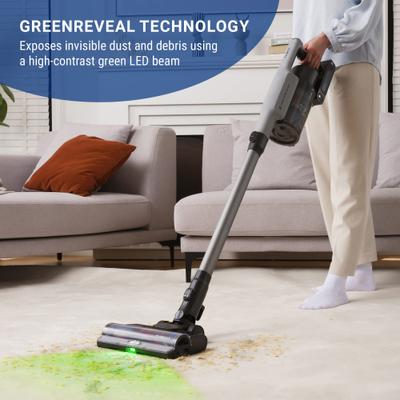 Show full view: Tineco GO Pet Pro Cordless Stick Vacuum with Zero Tangle Brush Technology, Grey/Powder Blue slide 4 of 10