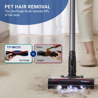Show full view: Tineco GO Pet Pro Cordless Stick Vacuum with Zero Tangle Brush Technology, Grey/Powder Blue slide 3 of 10