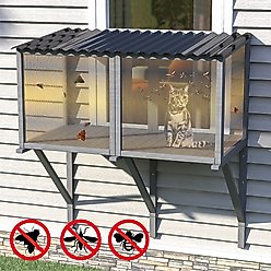 TIMHAKA Mosquito Proof Cat Window Perch, Grey