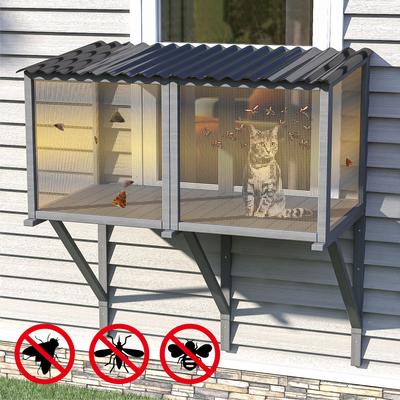 Show full view: TIMHAKA Mosquito Proof Cat Window Perch, Grey slide 1 of 7