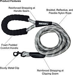 Eddie Bauer Round Braided Rope Dog Leash with Foam Handle, 6-ft long, 1/2-in wide, White slide 2 of 2