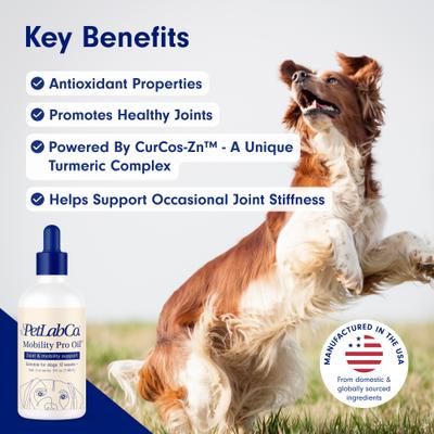 Show full view: PetLab Co. Mobility Pro Joint Support Oil Supplement for Dogs, 5-fl oz slide 4 of 8