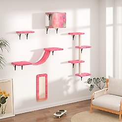 Coziwow Wall Mounted Cat Wall Shelves, Set of 5, Pink slide 2 of 7