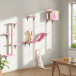 Coziwow Wall Mounted Cat Wall Shelves, Set of 5, Pink